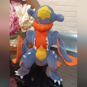 Tomy 2015 Pokemon MEGA GARCHOMP Stuffed Animal Plush Dragon Purple